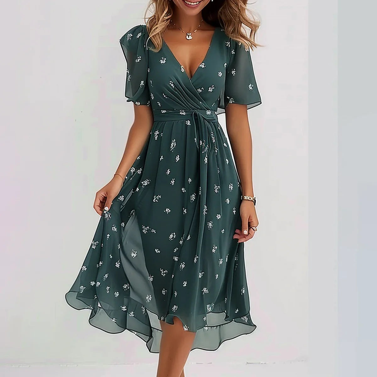 Grace™ | Elegant Short Sleeve Dress