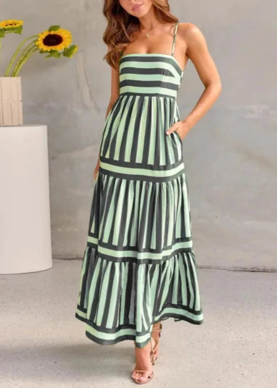 Hannah™ | Backless Striped Maxi Dress